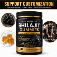 Gummies d'extrait pur de Shilajit de l'Himalaya OEM, naturelles, riches en minéraux multiples et en acide fulvique, pour l'énergie, certifiées Halal/Kosher