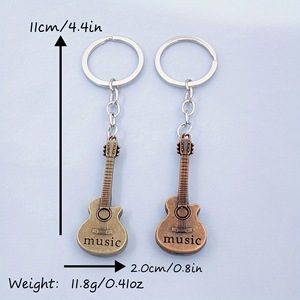 Bán hàng nóng tùy chỉnh 3D Mini Guitar hình dạng kim loại Keychain cho quà tặng khuyến mãi Keyring - Product Image 4