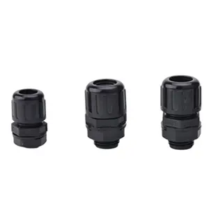 3/4" Size Ad10 Waterproof Plastic Pvc Coated Flexible Conduit Connectors Nylon Corrugated Black Joint Male Hose Adaptor