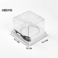 Boîte de présentation de pâtisserie en plastique transparente pour gâteau mousse en PET jetable personnalisée, emballage alimentaire transparent pour dessert