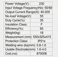 Offre Spéciale JUBA Nouveau Soudeur Inverter IGBT MIG/MAG/MMA MIG-200B 230V 40-200A Cycle de Travail 35% Efficacité 85% IP21S 50/60Hz