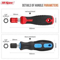 Porte-embout de tournevis magnétique à dégagement rapide de 1/4 pouces à tige hexagonale personnalisable OEM poignée en plastique finition chromée pour le bricolage