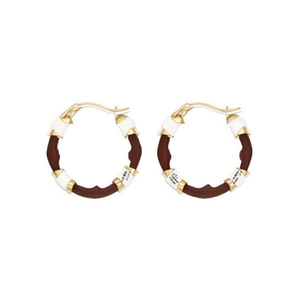 Pendientes de Aro de Acero Inoxidable con Diseño de Gota de Aceite en Dos Tonos, Chapados en Oro, Joyería de Moda para Mujer, Regalo - Product Image 2