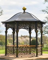 Maison de mariage de luxe en fer forgé avec panneaux cristallins, véranda romantique personnalisable pour événements dans le jardin