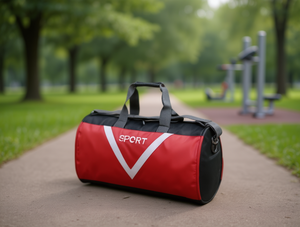 Borsa Sportiva Cilindrica da Viaggio di Media Dimensione in Poliestere Resistente con Chiusura a Cerniera Unisex per Fitness - Product Image 2