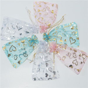 24 couleurs 7x9 9x12 13x18 cm emballage de bijoux pochette cadeau en <span class=keywords><strong>Organza</strong></span> avec cordon sacs en <span class=keywords><strong>Organza</strong></span> blanc vente en gros <span class=keywords><strong>10x15</strong></span> avec Logo - Product Image 2