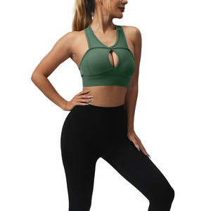 European <strong>American</strong> High Support Shockproof <strong>Sports</strong> <strong>Bra</strong> for Women Crisscross Straps Hollow Back Design Spandex/Nylon Material for - Product Image 5