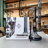 Ensemble de chicha carrée en acier inoxydable de qualité supérieure, durable et givrée, avec un seul tuyau souple, coffret cadeau - Chicha Narguilé Arabe Russe pour l'exportation