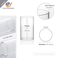 Support de bougie cylindrique de luxe en verre Hurricane, cheminée à bougie transparente ouverte, coupe-vent, pour hôtel, table, centre de table de mariage