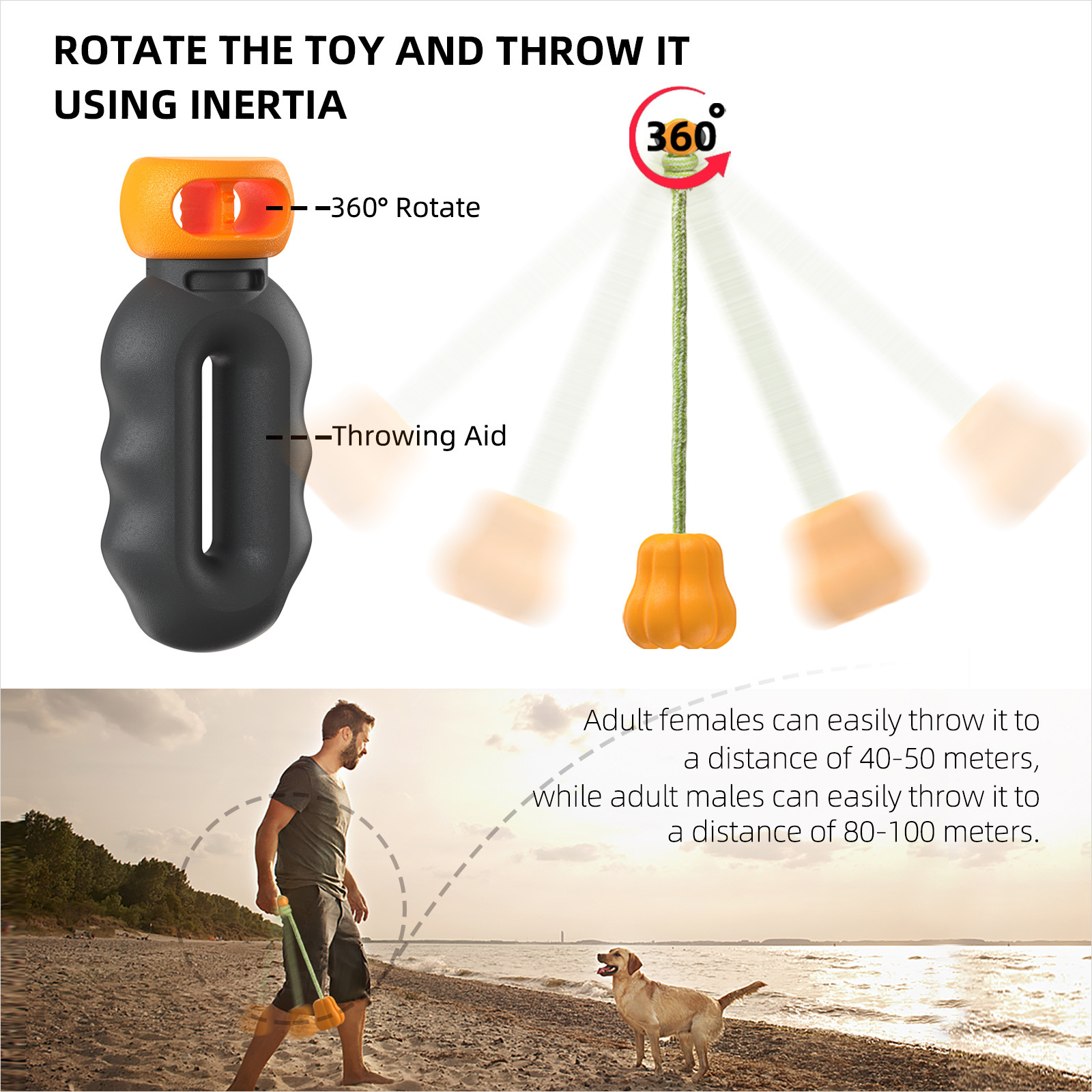 Interactive Tug-of-War Dog Chew Toy – Eco-Friendly Rubber & Suction Rope for Heavy Chewers - View 3