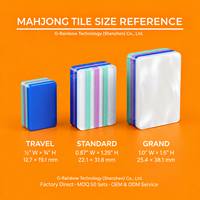 Tuiles de Mahjong Personnalisées à l'Encre, Nouveau Design Américain, Mahjong Occidental, Singapour, Malaisie, Tuiles de Mahjong Américaines Superposées