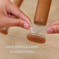 Couvre-pied rond transparent pour table et chaise, tapis de protection pour pieds de table antidérapant et résistant à l'usure