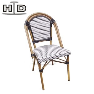 Impilabile sun bar leggero ristorante in stile francese giardino alluminio rattan vimini mobili da pranzo sedia da esterno da bistrò - Product Image 3