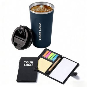 Mug intelligent isotherme à double paroi en métal avec couvercle LED et affichage de la température, personnalisable avec logo, idéal comme cadeau d'affaires promotionnel - Product Image 1