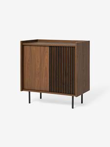 אחסון ארון צד מודרני של אמצע המאה עם לוח מבטא ארון מבטא 2 דלתות על רגלי מתכת - Product Image 3