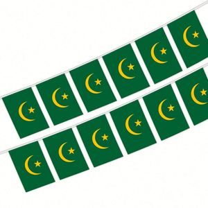 Wholesale 5.5x8 Inches Mauritania String Bunting <b>Flags</b> for Indoor and Outdoor Decoration(20pcs/set) - Product Image 1