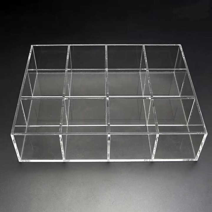 Acrylic Compartment Storage Box Custom Multi Compartment Transparent ...