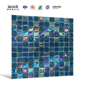 Mosaïque de verre bleu irisé <span class=keywords><strong>tendance</strong></span> pour cuisine, salle de bain, hôtel, salon, piscine extérieure/intérieure, bassin à poissons - Product Image 1