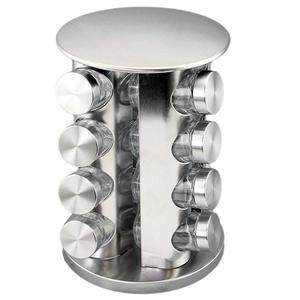with Functional Filters Glass 16 Jar Revolving <strong>Kitchen</strong> Tower Free <strong>Spice</strong> <strong>Rack</strong> Stainless Refills Rotating <strong>Rack</strong> - Product Image 1