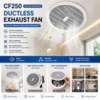 Ventilateur d'extraction de plafond sans conduit CF250 pour salle de bain et cuisine, faible niveau sonore