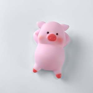 USSE vente chaude cochon Silicone jouets de bain, cochon jouet de bain en vrac minuscule flotteur et couinement rose cochon baignoire jouets pour le bain - Product Image 2