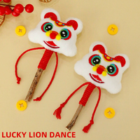 Jouet d'entraînement pour chat style national Thaïlande Vietnam Japon Singapour, avec corde à nœuds en plastique durable et clochette, motif lion chinois