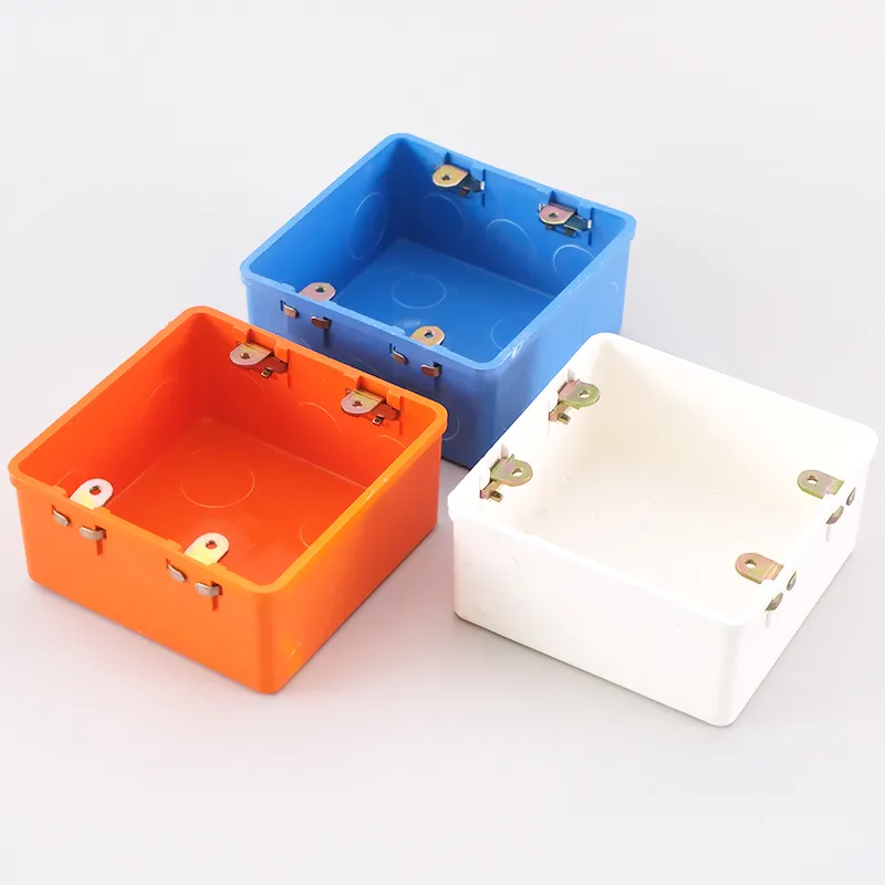 Pvc Electrical Outlet Box Junction Box Flame Retardant Connectable Flush Mount Switch Bottom Box For Us