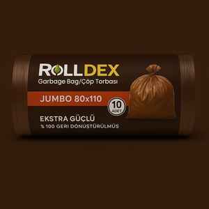 Bolsas de Basura Negras Resistentes RollDex R300 de 30L-240L, Bolsa Grande Extra Fuerte y Duradera, Impresión por Serigrafía, Reciclable - Product Image 1