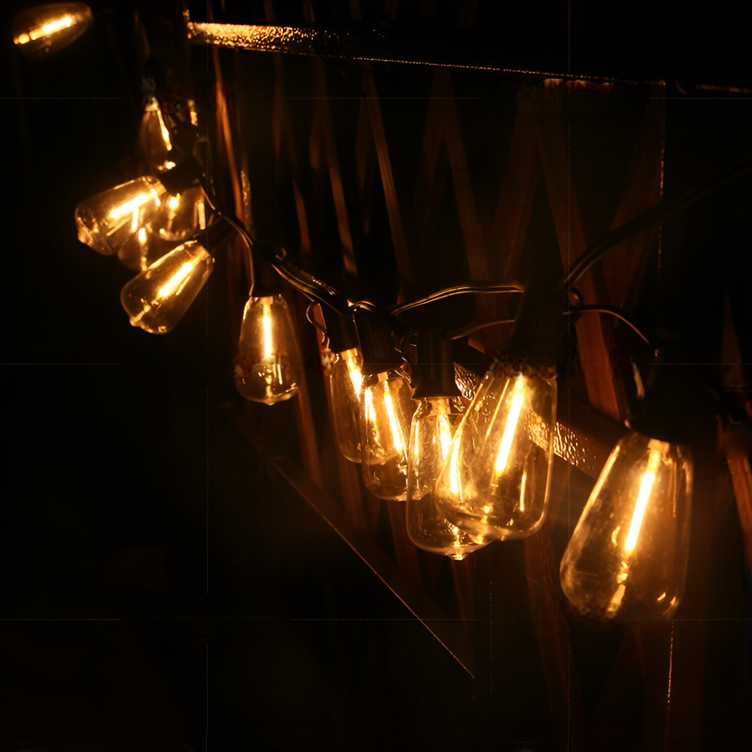 ST38 E12 Outdoor LED String Lights - Waterproof Warm White IP44 Patio Lights for Christmas Halloween