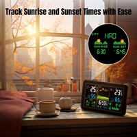 Réveil numérique LCD radiocommandé 5107-1, station météo sans fil USB OEM, capteur de température et d'humidité intérieur/extérieur