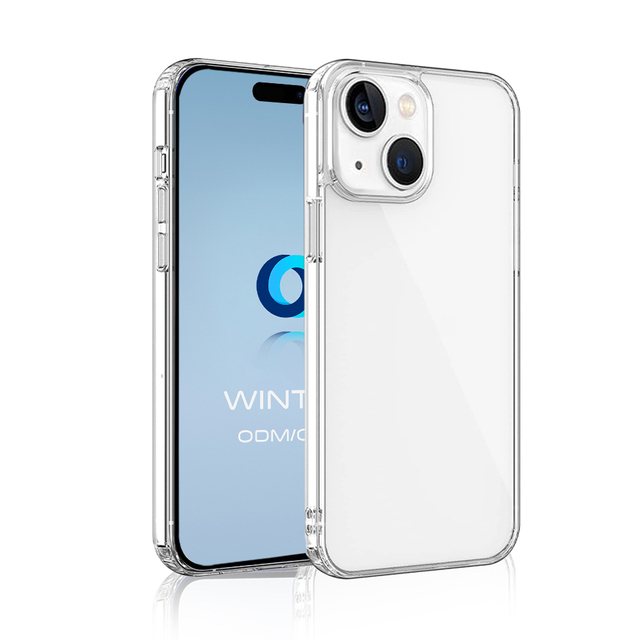 Slim Hard Transparent Clear Bulk TPU PC Custom Phone Case for iPhone 15 14 13 Pro Max Shockproof Crystal Phone Case