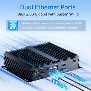 Chasis Industrial sin Ventilador para Computadora Integrada, Core I7-8550U (1.8-4.0GHz), 256GB RAM, 16GB SSD, Doble LAN 2.5G, Wi-Fi 6, Windows 11 Pro - Product Image 1