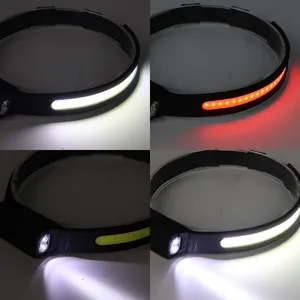 Intelligent Induction USB Charging Induction Headlights COB Silicone Lightweight Strong Light Night Running Silicone Headlights