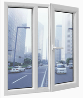 Ventana de PVC de Diseño Europeo, Ventana Abatible de Doble Vidrio Blanco, Ventanas de PVC con Opción Automática