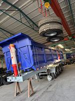 LUEN Remorque pour camions lourds en acier Semi-remorque à 3 essieux 4 essieux 40 Tracteur cubique Benne latérale 45 Cbm Remorque à benne basculante