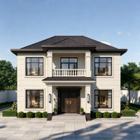 Villa moderne modulaire préfabriquée à deux étages en structure acier de luxe, design personnalisé, pour usage résidentiel permanent, appartement et hôtel
