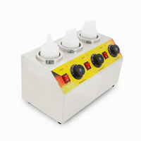 Chauffe-sauce électrique commercial à 3 têtes en acier inoxydable, machine à réchauffer le chocolat et la confiture pour boulangerie et pâtisserie