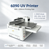 Printer UV Flatbed LED DZ 6090 A1 60X90CM dengan Head XP600 CMYK Putih 1200 1200 Dpi untuk Kayu, Logam, Kaca, Akrilik, dan Casing Ponsel