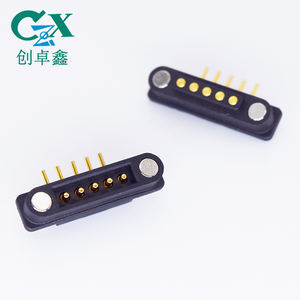 CZX Magnet adapter Gold platte Batterie 90 Grad rechtwinklige Biegung feder belasteter Pogo Pin 5-poliger Magnetst ecker - Product Image 5
