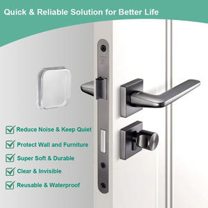 Bouclier mural carré transparent pare-chocs garde auto-adhésif absorbant les chocs butée de porte protecteur mural pour arrêter les dommages au mur - Product Image 3