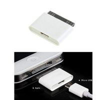 Adaptador Blanco Micro USB a Tipo C de 30 Pines, para iPhone 4S, iPad 3, iPod Touch 4, Carga y Transferencia de Datos