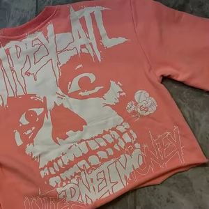 T-shirt Crop da Uomo Senza Cuciture a Spalla Cadente di Alta Qualità, 300GSM, Cotone <span class=keywords><strong>Bianco</strong></span>, Stampa Grafica Personalizzata, Vestibilità Ampia e Robusta - Product Image 4