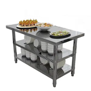 Cuisine de préparation des aliments Table de travail banc Équipement de boulangerie Table de travail en acier inoxydable Personnalisable dans le commerce avec une bonne qualité