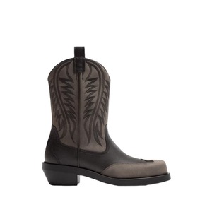 <span class=keywords><strong>Bottes</strong></span> classiques de cowgirl d'automne et d'hiver pour femmes, bottines <span class=keywords><strong>cowboy</strong></span> grises à bout carré et gros talons bas brodés pour femmes - Product Image 3