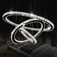 Большая Хрустальная светодиодная люстра в скандинавском стиле с 3 кольцами, роскошный хрустальный подвесной светильник K9 для гостиной