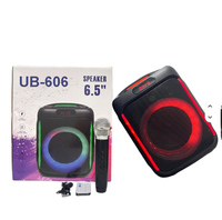 Micrófono Inalámbrico de 6.5 Pulgadas, 2 Micrófonos, Sistema de Sonido Portátil para el Hogar, Altavoz con Bajos Estéreo, Karaoke, Fiesta, DJ, Iluminación LED RGB