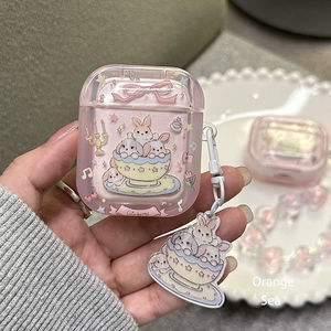 Corea del Sur ins teacup conejo adecuado para <span class=keywords><strong>airpodspro</strong></span> case <span class=keywords><strong>1</strong></span>/2 generación nicho L Apple 3 generación cinturón cadena - Product Image 4