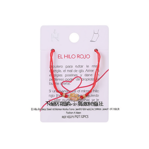 Tobillera de hilo rojo de acero inoxidable para mujer, joyería de moda, regalo. - Product Image 2