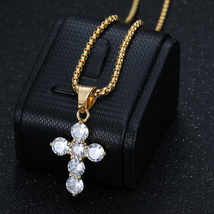 ฮิปฮอปเย็น CZ zircon คริสเตียนศาสนาข้ามกันน้ำสแตนเลสเครื่องประดับแฟชั่นจี้สร้อยคอผู้ชาย - Product Image 3