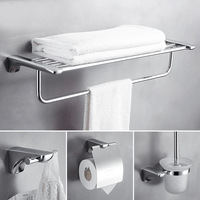 Ensemble d'accessoires de salle de bain en acier inoxydable SUS304 robuste, kit de quincaillerie mural moderne pour projets hôteliers commerciaux
